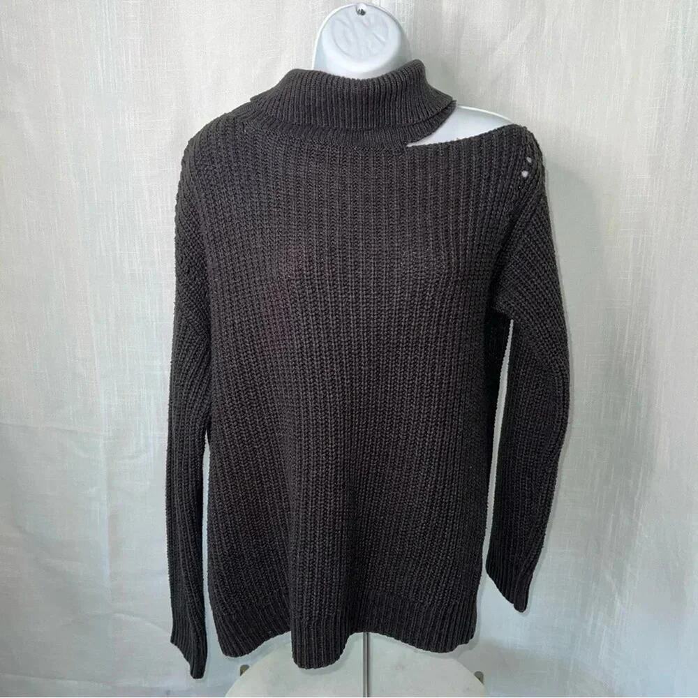 Astr The‎ Label Brown Knit Long Sleeve Sweater